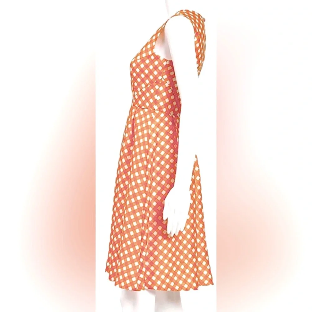 NWT Kate Spade Sleeveless Talulah Orange Gingham A-line Dress